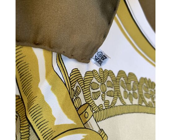 HERMES Foulard Vintage in Seta Col. Marrone Carre 90