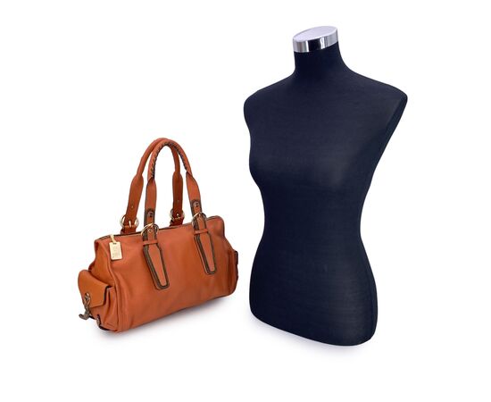 BORBONESE Borsa a Mano in Pelle Col. Arancione M