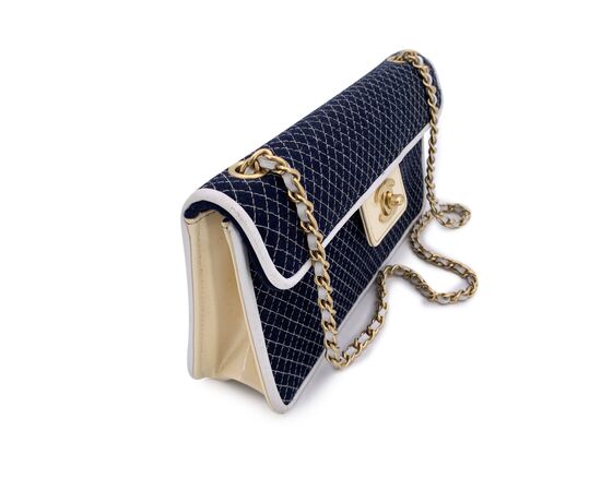 CHANEL Borsa a Tracolla Vintage in Tela Col. Blu Timeless/Classique S