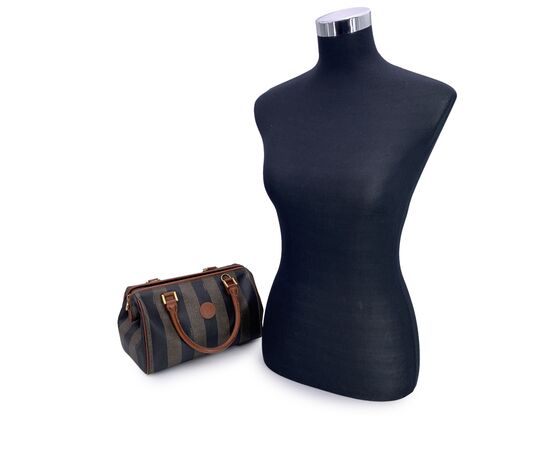 FENDI Borsa a Mano Vintage in Tela Col. Marrone Double F S