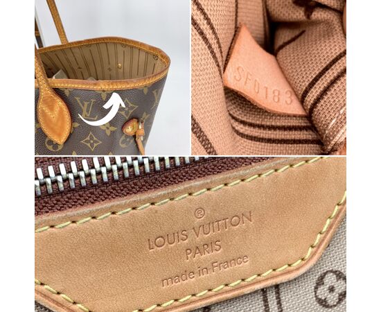 LOUIS VUITTON Borsa Shopper in Tela Col. Marrone Neverfull L