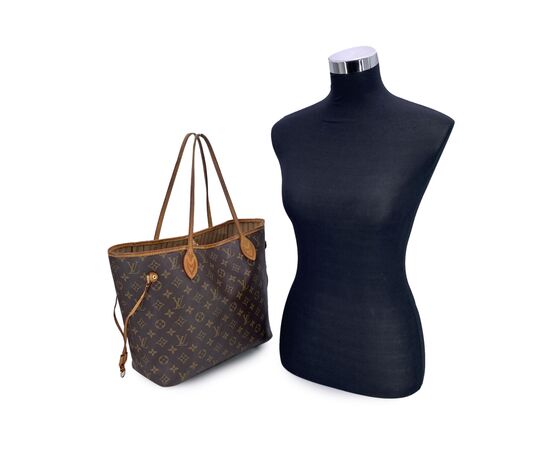LOUIS VUITTON Borsa Shopper in Tela Col. Marrone Neverfull L