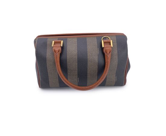 FENDI Borsa a Mano Vintage in Tela Col. Marrone Double F S