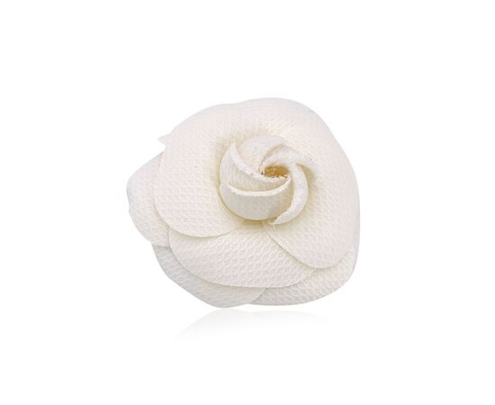 CHANEL Spilla Vintage in Tela Col. Bianco Camelia