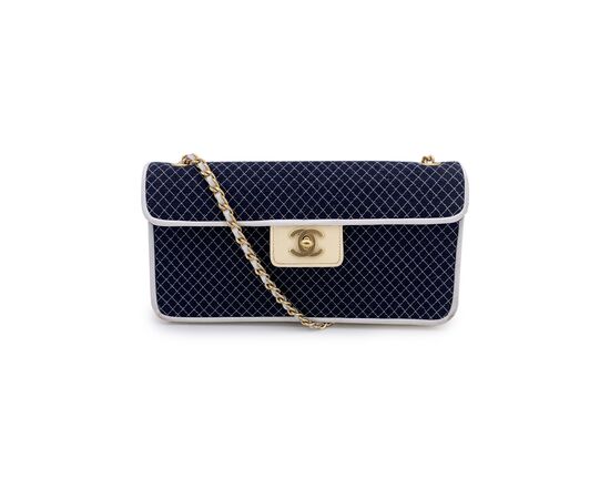 CHANEL Borsa a Tracolla Vintage in Tela Col. Blu Timeless/Classique S