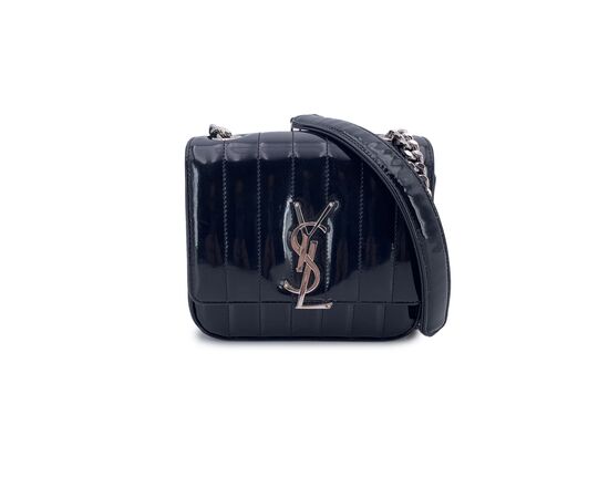 SAINT LAURENT Borsa a Tracolla in Pelle Lucida Col. Nero Vicky S