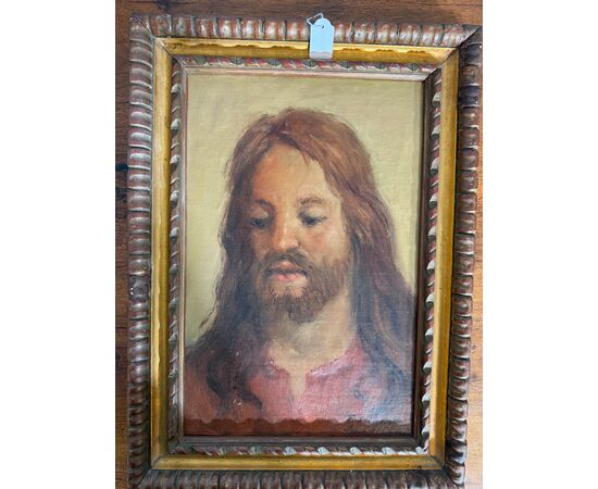 Antico dipinto ad olio raffigurante Gesù, 1950/60 di Francesco Filosa Castellammare di Stabia, 37x27 cm