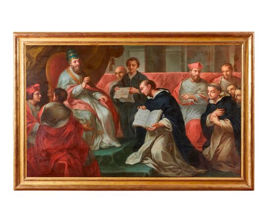 Papa Onorio III° approva la regola di Santa Dominica,  Nord Italia,  XVIII° secolo