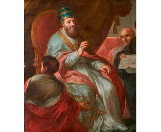 Papa Onorio III° approva la regola di Santa Dominica,  Nord Italia,  XVIII° secolo