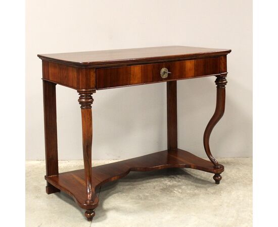 Antica console Carlo X in noce - Italia epoca '800