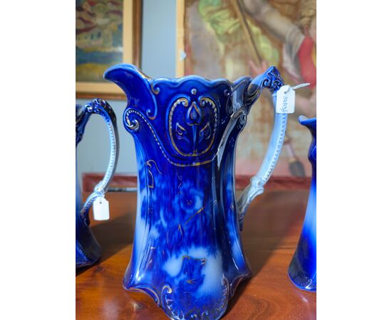 Tre brocche caraffe inglesi PANSY PATTERN BY BROWN & STEVENTON ENGLAND-CIRCA ì, fine '800, porcellana!
