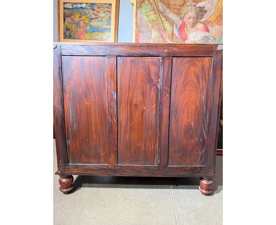 Antico comò cassettone Giorgio III, inglese in mogano, fine '800, 101x105x55 cm