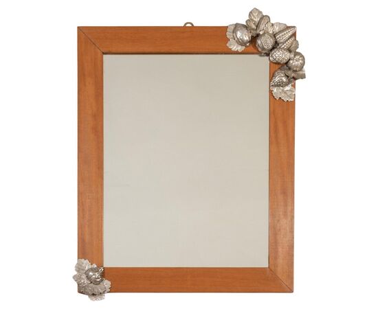Specchiera con frutta in metallo argentato - M/885 -