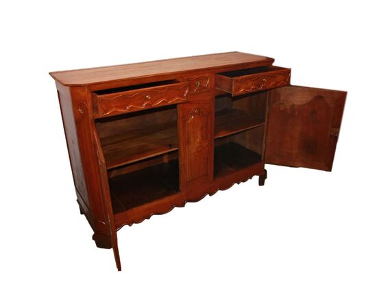 Credenza Provenzale 2 Ante con Cassetti Francese del 1800 in Noce