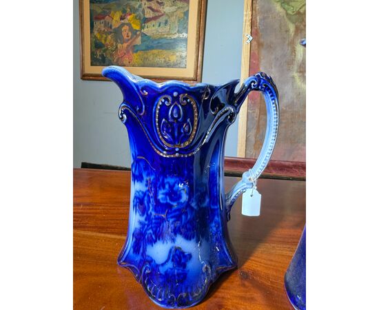Tre brocche caraffe inglesi PANSY PATTERN BY BROWN & STEVENTON ENGLAND-CIRCA ì, fine '800, porcellana!