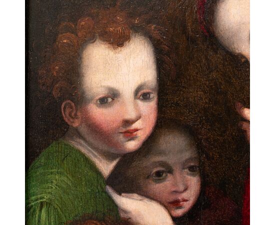 Seguace di Andrea del Sarto (Firenze, 16 luglio 1486 – Firenze, 29 settembre 1530), Madonna con Bambino, San Giovannino e due Angeli