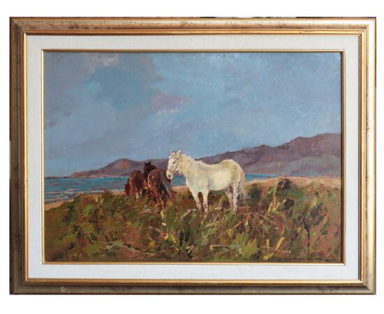 Carlo Domenici (Livorno 1897-1981)  Cavalli