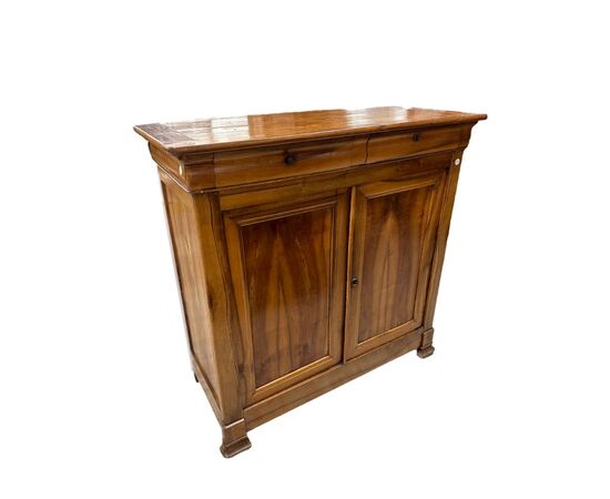 Credenza Francese Stile Luigi Filippo in Legno di noce XIX secolo con 2 ante e 2 cassetti