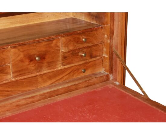 Secretaire francese stile Transizione in legno di Bois de rose con marmo e bronzi XIX secolo