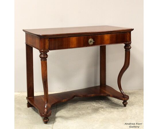 Antica console Carlo X in noce - Italia epoca '800