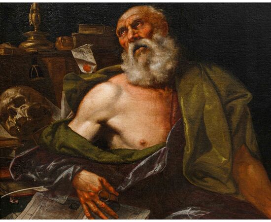 Scuola nordeuropea, seconda metà del XVII secolo, San Girolamo nello studio