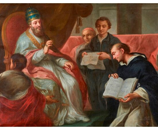 Papa Onorio III° approva la regola di Santa Dominica,  Nord Italia,  XVIII° secolo
