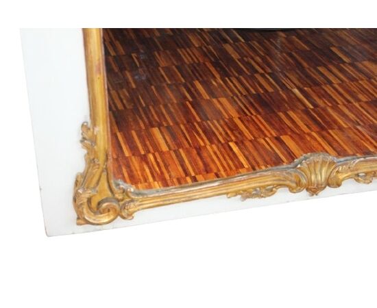 Caminiera francese Luigi XV – Seconda metà '700, specchiera dorata e olio su tela