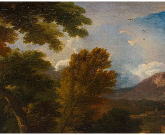 Carlo Antonio Tavella (Milano, 1668 – Genova, 1738), Paesaggio arcadico con pastori e gregge