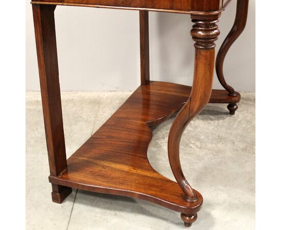 Antica console Carlo X in noce - Italia epoca '800