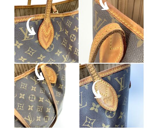 LOUIS VUITTON Borsa Shopper in Tela Col. Marrone Neverfull L