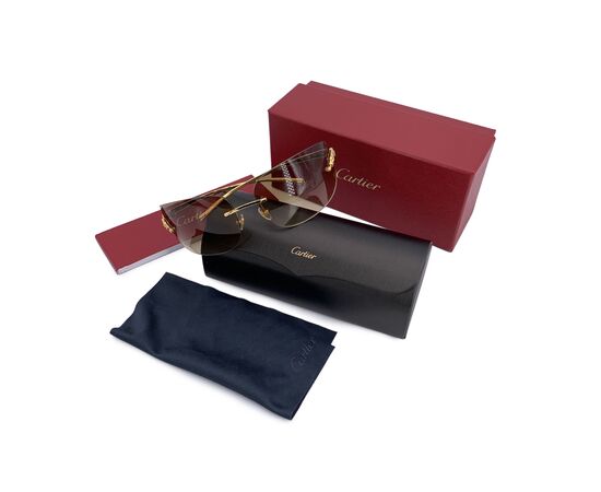 CARTIER Occhiali da Sole in Metallo Col. Oro