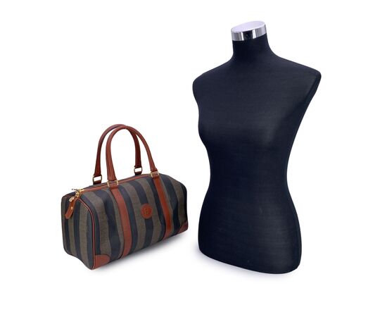 FENDI Borsa a Mano Vintage in Tela Col. Marrone Forever Bauletto M