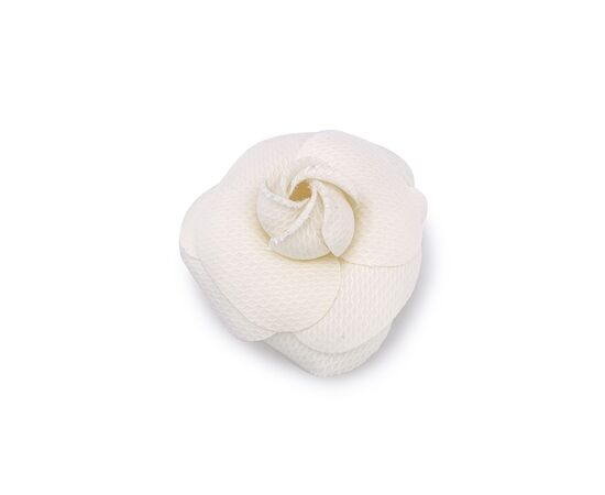 CHANEL Spilla Vintage in Tela Col. Bianco Camelia