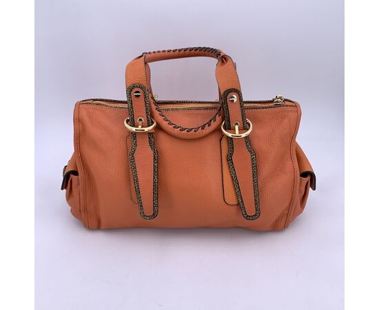 BORBONESE Borsa a Mano in Pelle Col. Arancione M