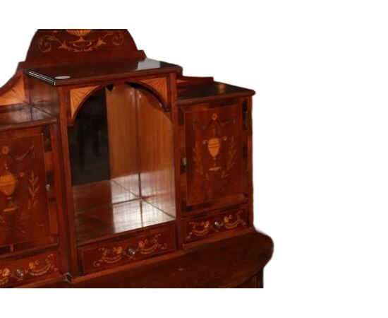 Piccola Consolle Cabinet Inglese del 1800 Stile Sheraton in Satinwood