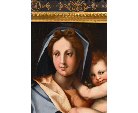 Madonna con bambino, Bottega di Andrea del Sarto, pseudonimo di Andrea d'Agnolo di Francesco (Firenze 1486 - 1530) Attribuibile a Jacopo di Giovanni di Francesco, detto Jacone (Firenze, 1492 - 1554)