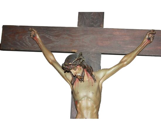 Grande Crocifisso Francese del 1800 in Legno