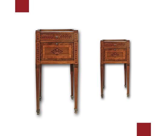 COMODINI INTARSIATI E LASTRONATI NEOCLASSICI SECONDA META’ XVIII SECOLO