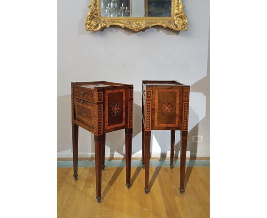 COMODINI INTARSIATI E LASTRONATI NEOCLASSICI SECONDA META’ XVIII SECOLO
