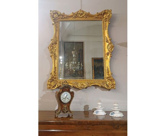 OROLOGIO INTARSIATO CON BRONZI PRIMI DEL XIX SECOLO