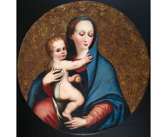 Madonna della purità, pittore del XVII secolo attivo in centro Italia, olio su tavola