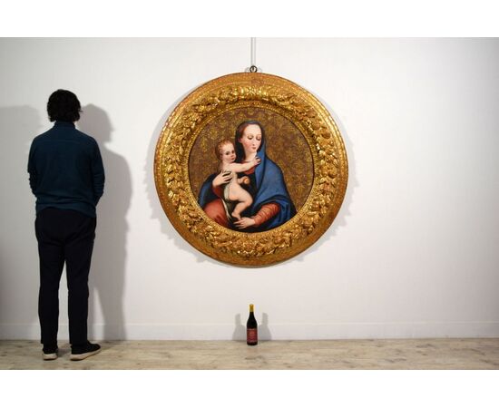 Madonna della purità, pittore del XVII secolo attivo in centro Italia, olio su tavola