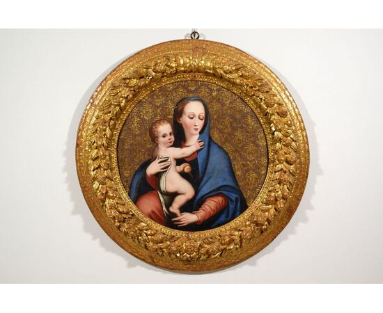 Madonna della purità, pittore del XVII secolo attivo in centro Italia, olio su tavola