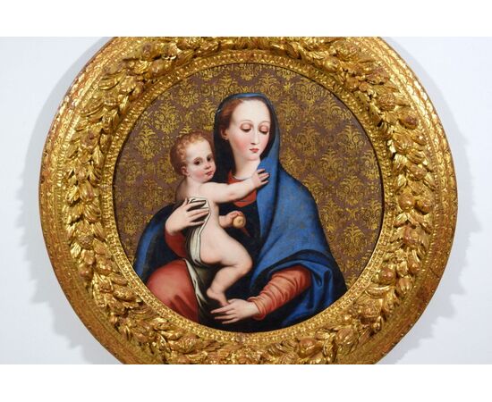 Madonna della purità, pittore del XVII secolo attivo in centro Italia, olio su tavola