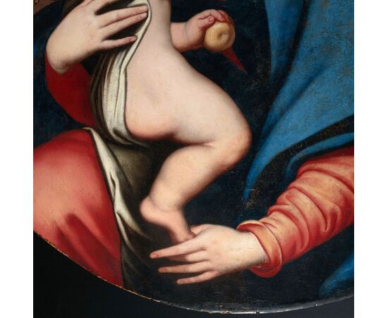 Madonna della purità, pittore del XVII secolo attivo in centro Italia, olio su tavola
