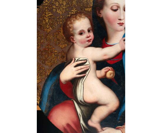 Madonna della purità, pittore del XVII secolo attivo in centro Italia, olio su tavola