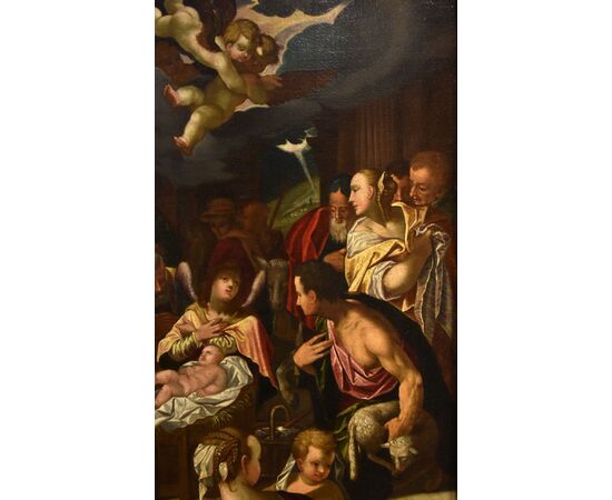 Hans von Achen (Colonia 1552 - Praga 1615) bottega, L’adorazione dei pastori
