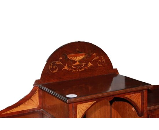 Piccola Consolle Cabinet Inglese del 1800 Stile Sheraton in Satinwood