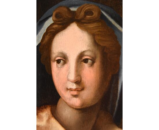 Madonna con bambino, Bottega di Andrea del Sarto, pseudonimo di Andrea d'Agnolo di Francesco (Firenze 1486 - 1530) Attribuibile a Jacopo di Giovanni di Francesco, detto Jacone (Firenze, 1492 - 1554)