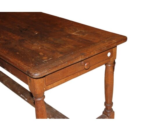 Grande Tavolo Rustico Francese del 1800 In legno Massello di Noce